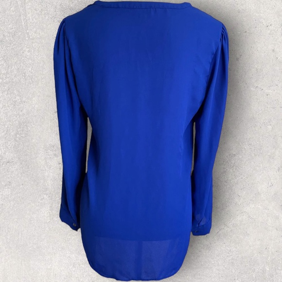 Lily White Tunic Top Open Strappy Shoulders Royal Blue - Picture 2 of 6